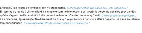 casse-cou synonyme|Casse.